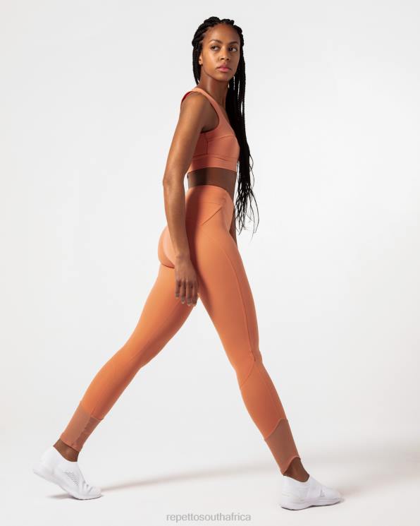 Clothing Repetto Active Silk Leggings Bronze Orange Women 2T48293