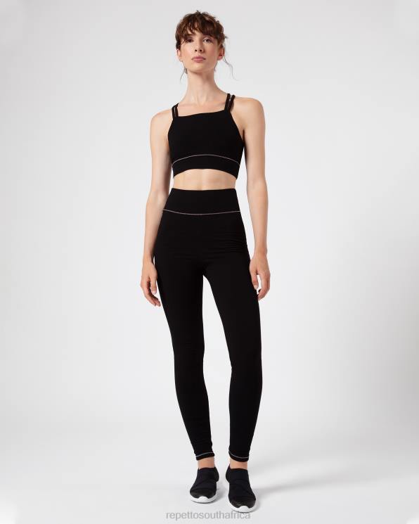 Clothing Repetto Ribbed Bra With Thin Straps Black Women 2T48302