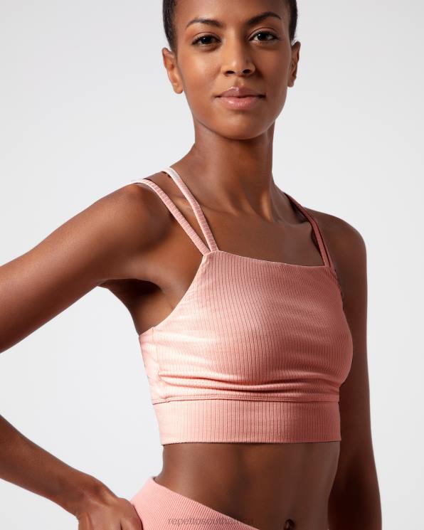 Clothing Repetto Ribbed Bra With Thin Straps Blush Pink Women 2T48299