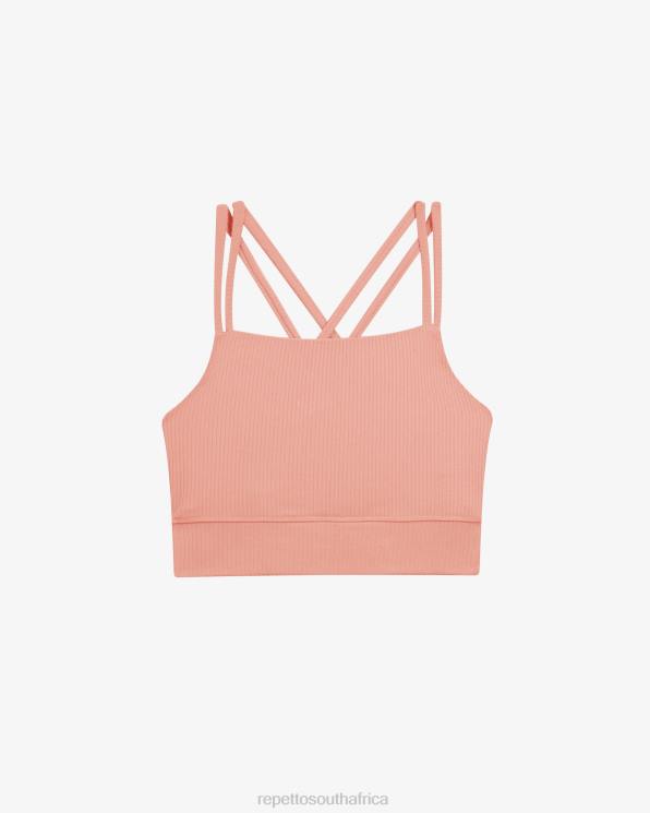 Clothing Repetto Ribbed Bra With Thin Straps Blush Pink Women 2T48299