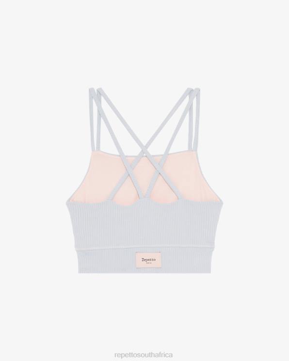 Clothing Repetto Ribbed Bra With Thin Straps Pearl Grey Women 2T48305