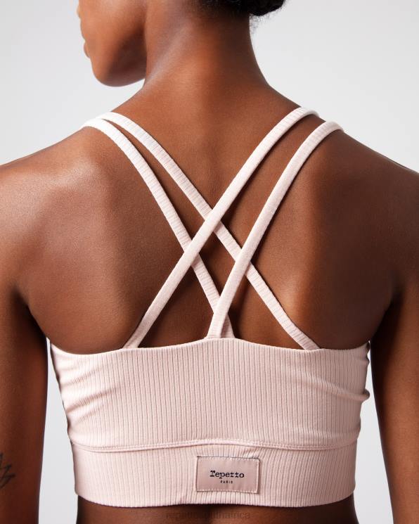 Clothing Repetto Ribbed Bra With Thin Straps Petal Pink Women 2T48304