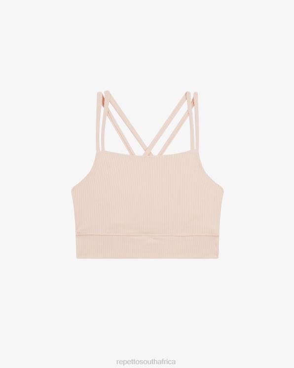 Clothing Repetto Ribbed Bra With Thin Straps Petal Pink Women 2T48304