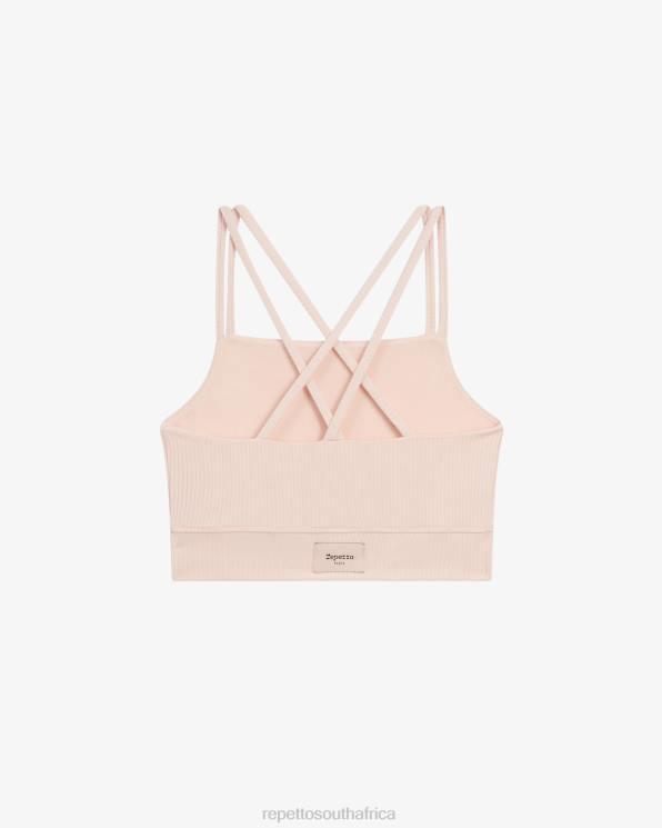 Clothing Repetto Ribbed Bra With Thin Straps Petal Pink Women 2T48304