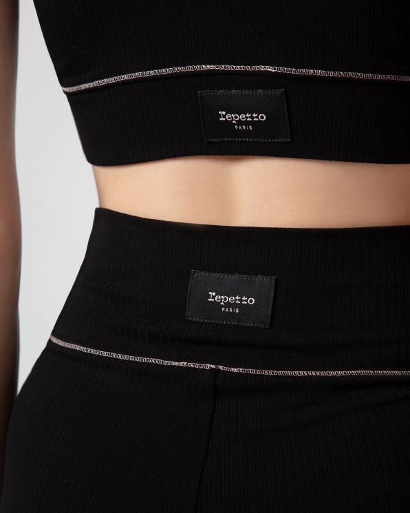 Clothing Repetto Ribbed Leggings Black Women 2T48301