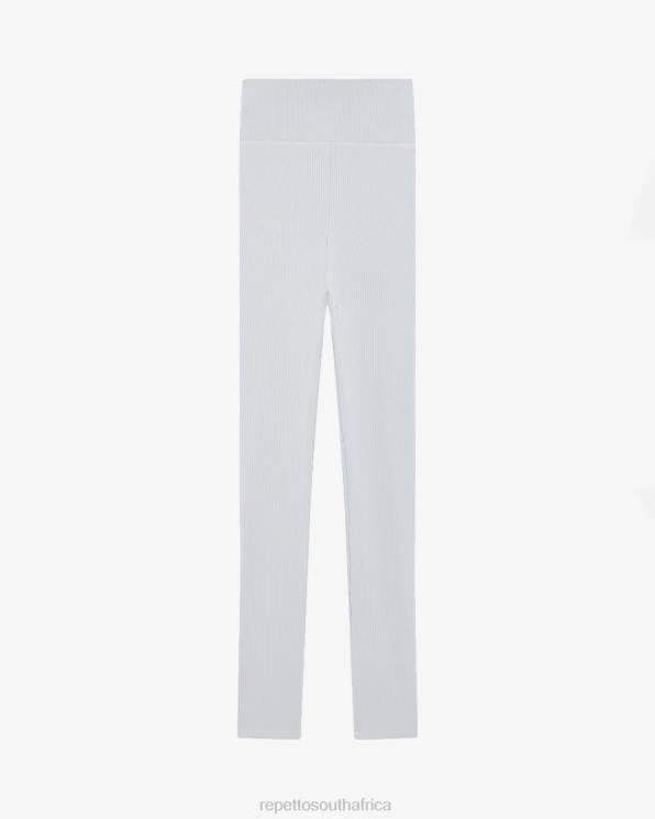 Clothing Repetto Ribbed Leggings Pearl Grey Women 2T48306