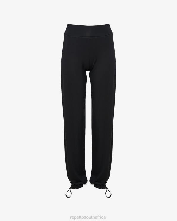 Clothing Repetto Viscose Jazz Pants With Fold Over Waistband Black Women 2T48373