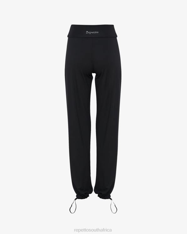 Clothing Repetto Viscose Jazz Pants With Fold Over Waistband Black Women 2T48373