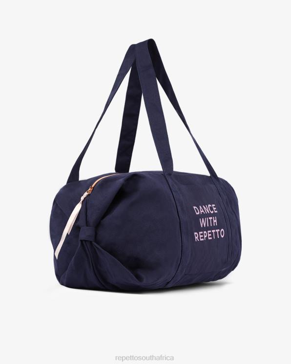 Accessories Repetto Cotton Duffle Bag Size L Midnight Blue Women 2T48412