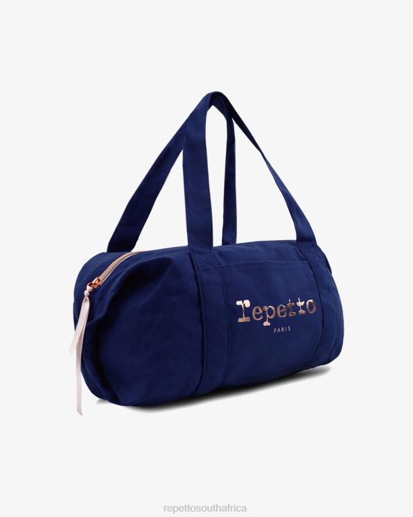 Accessories Repetto Cotton Duffle Bag Size L Petrol Blue Women 2T48413