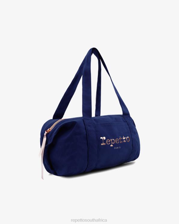 Accessories Repetto Cotton Duffle Bag Size M Petrol Blue Women 2T48404