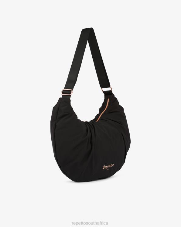 Accessories Repetto Lune Padded Nylon Half-Moon Bag Black Women 2T48427