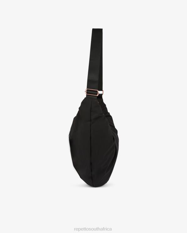 Accessories Repetto Lune Padded Nylon Half-Moon Bag Black Women 2T48427