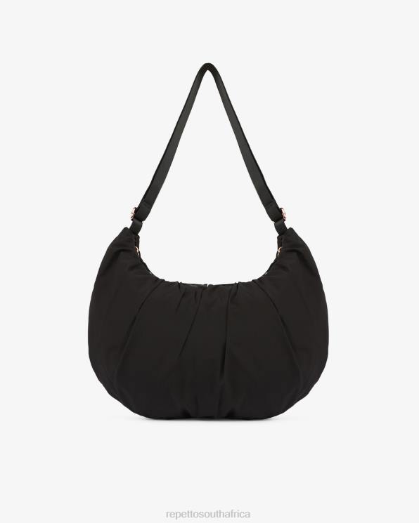 Accessories Repetto Lune Padded Nylon Half-Moon Bag Black Women 2T48427