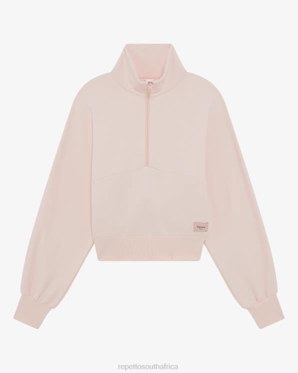 Clothing Repetto Half Zip Sweatshirt Chalk Pink Women 2T48359