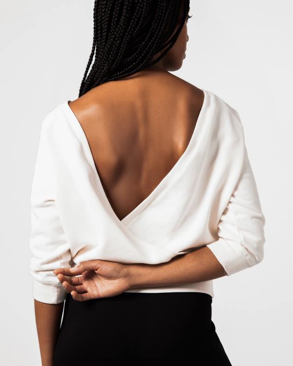 Clothing Repetto Wrap-Over Sweatshirt Ivory White Women 2T48366