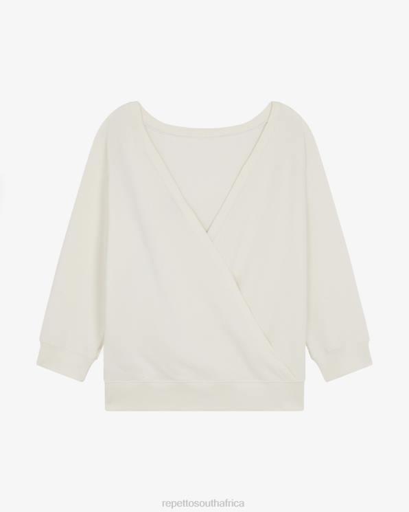 Clothing Repetto Wrap-Over Sweatshirt Ivory White Women 2T48366