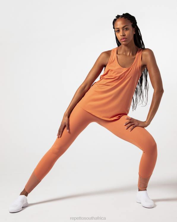 Clothing Repetto Active Silk Tank Top Bronze Orange Women 2T48323