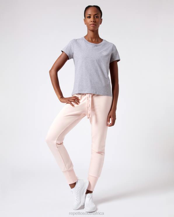 Clothing Repetto R Logo T-Shirt Mottled Light Grey Women 2T48316