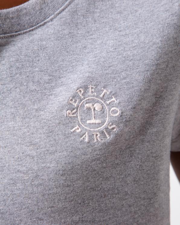 Clothing Repetto R Logo T-Shirt Mottled Light Grey Women 2T48316