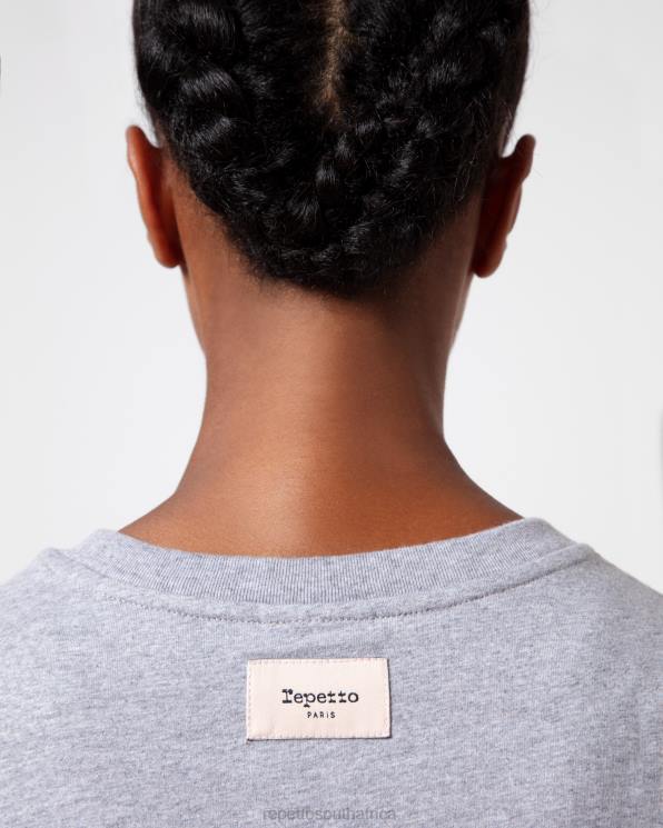 Clothing Repetto R Logo T-Shirt Mottled Light Grey Women 2T48316