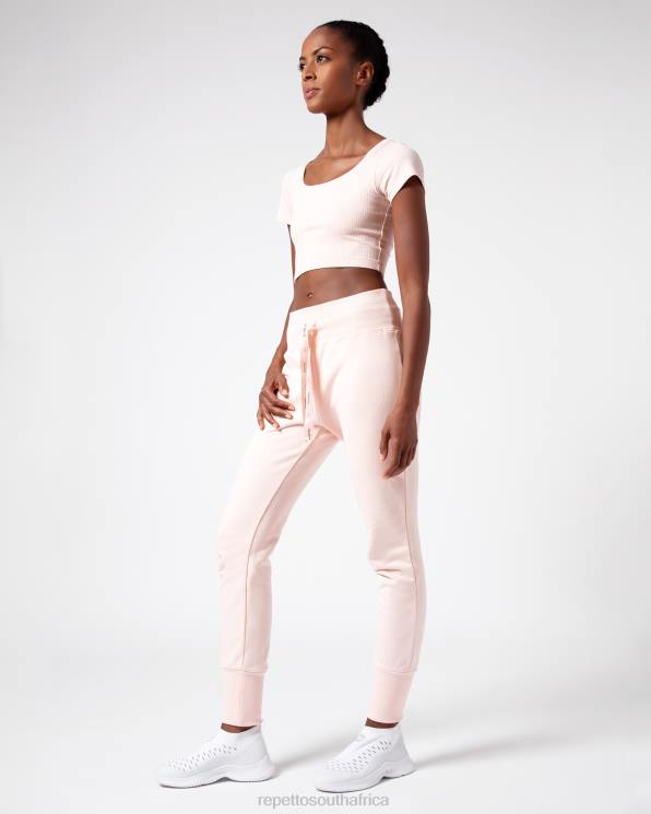 Clothing Repetto Ribbed Short Top Petal Pink Women 2T48328