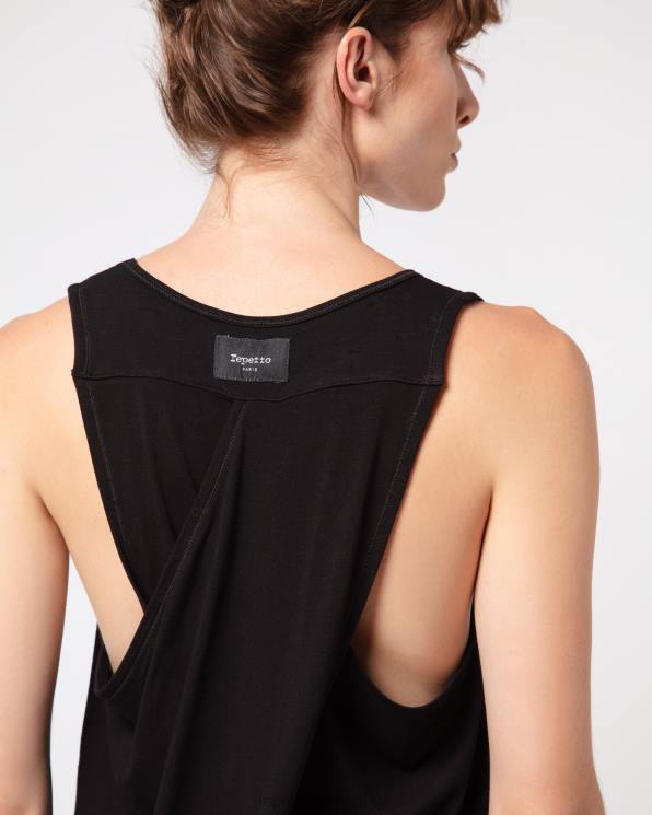 Clothing Repetto Studio Draped Tank Top Black Women 2T48339
