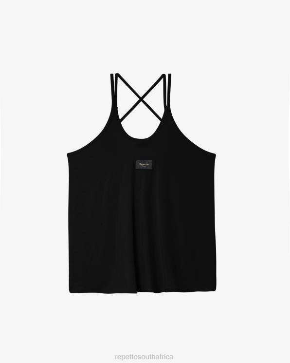 Clothing Repetto Studio Thin Straps Tank Top Black Women 2T48338