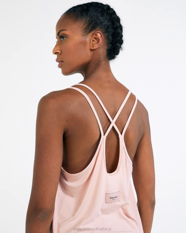 Clothing Repetto Studio Thin Straps Tank Top Petal Pink Women 2T48326