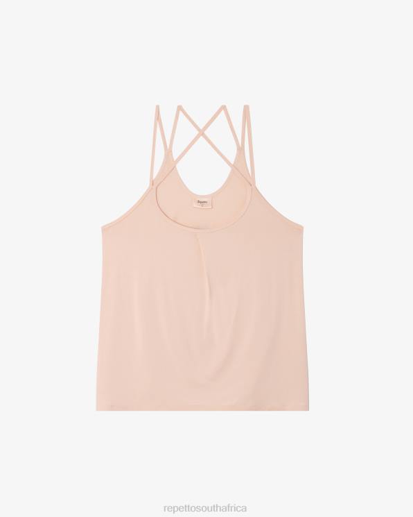 Clothing Repetto Studio Thin Straps Tank Top Petal Pink Women 2T48326
