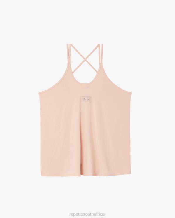 Clothing Repetto Studio Thin Straps Tank Top Petal Pink Women 2T48326