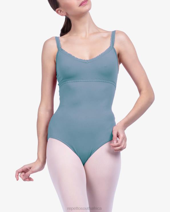 Clothing Repetto Fancy Finishing Details Leotard Esmeralda Blue Women 2T48461
