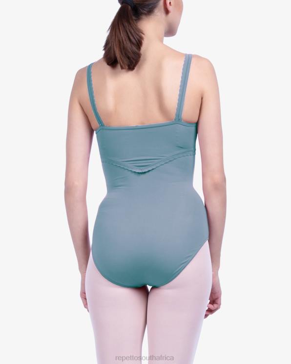Clothing Repetto Fancy Finishing Details Leotard Esmeralda Blue Women 2T48461