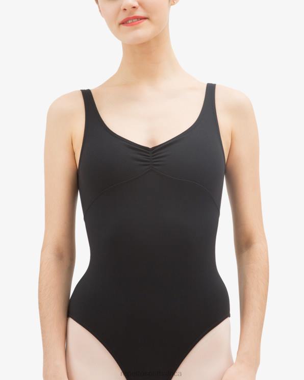 Clothing Repetto Gathered Front And Back Leotard Neckline Black Women 2T48475