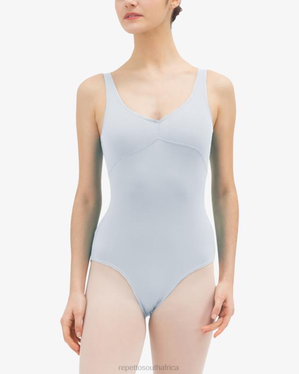 Clothing Repetto Gathered Front And Back Leotard Neckline Orphee Blue Women 2T48459