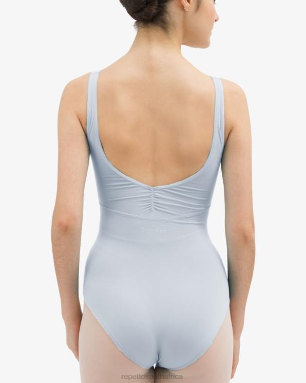 Clothing Repetto Gathered Front And Back Leotard Neckline Orphee Blue Women 2T48459