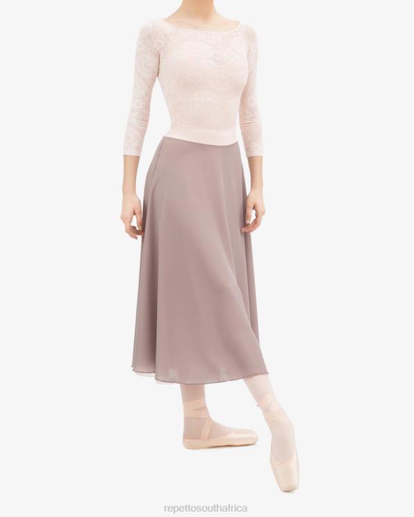 Clothing Repetto Long Sleeves Top In Rosette Lace Petal Pink Women 2T48547