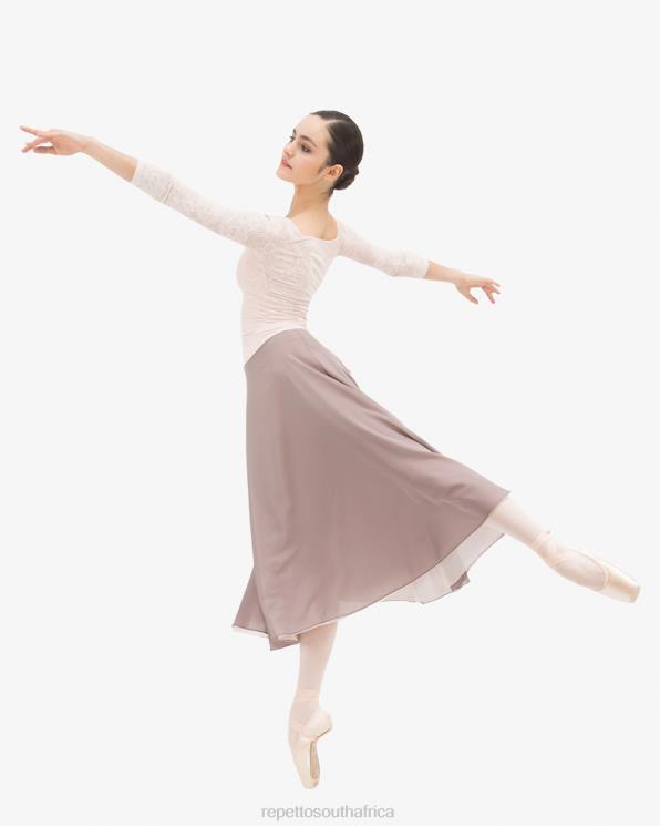 Clothing Repetto Long Sleeves Top In Rosette Lace Petal Pink Women 2T48547