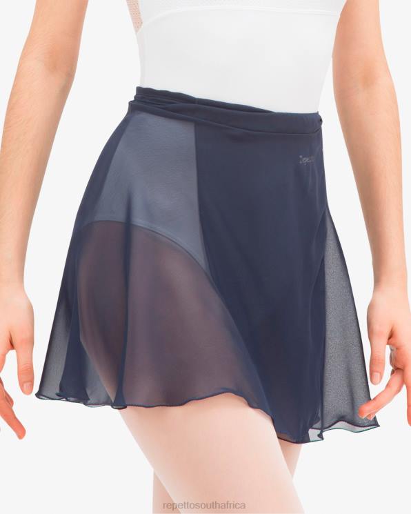 Clothing Repetto Short Chiffon Skirt Midnight Blue Women 2T48506
