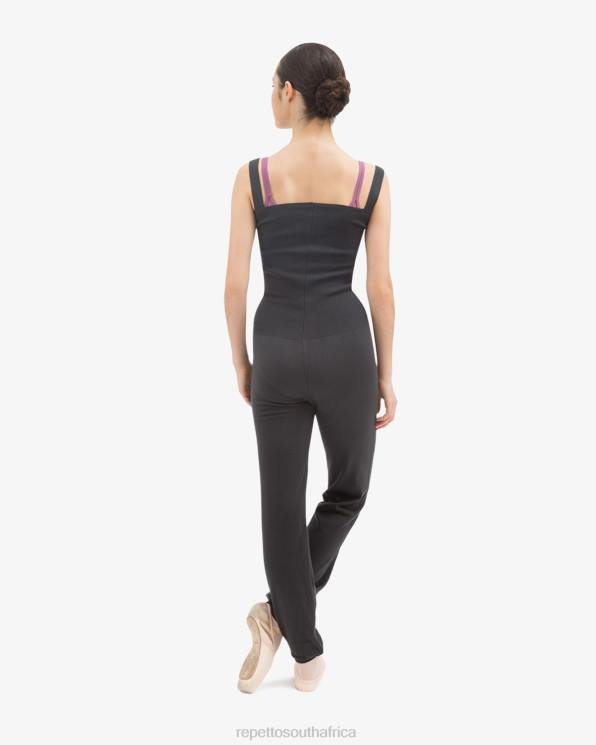 Clothing Repetto Jumpsuit With Large Straps Anthracite Grey Women 2T48530