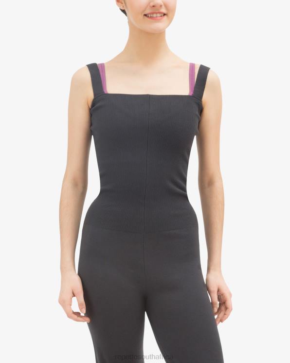 Clothing Repetto Jumpsuit With Large Straps Anthracite Grey Women 2T48530