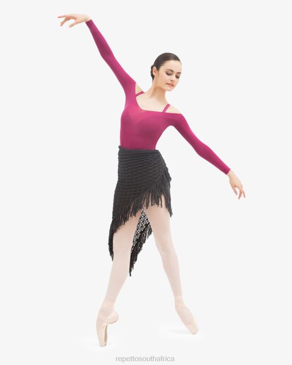 Clothing Repetto Knit Shawl With Fringes Anthracite Grey Women 2T48538