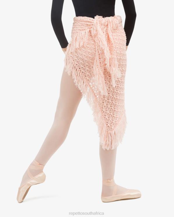 Clothing Repetto Knit Shawl With Fringes Petal Pink Women 2T48537