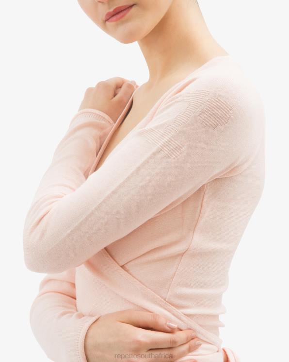 Clothing Repetto Long Sleeved Wrap-Over Petal Pink Women 2T48511