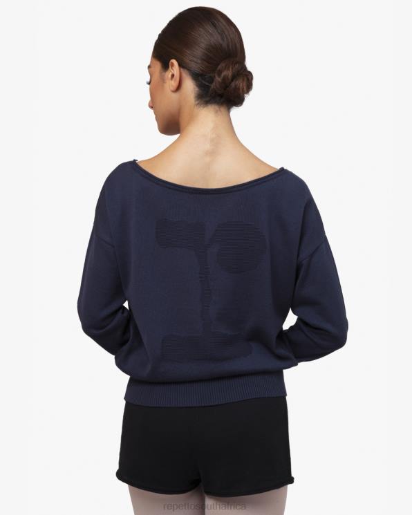 Clothing Repetto Warm-Up Pull Over Midnight Blue Women 2T48516