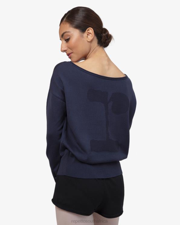 Clothing Repetto Warm-Up Pull Over Midnight Blue Women 2T48516
