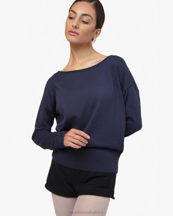 Clothing Repetto Warm-Up Pull Over Midnight Blue Women 2T48516