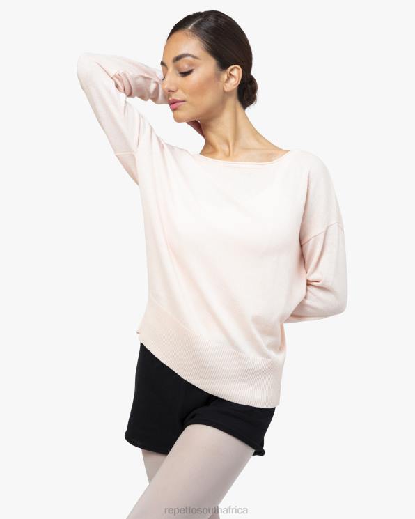 Clothing Repetto Warm-Up Pull Over Petal Pink Women 2T48517