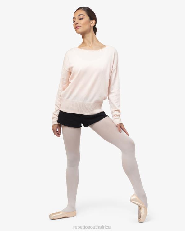 Clothing Repetto Warm-Up Pull Over Petal Pink Women 2T48517