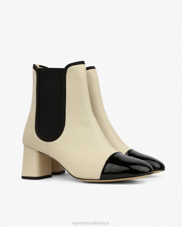 Footwear Repetto Melissa Ankle Boots Swan Beige And Black Women 2T48193